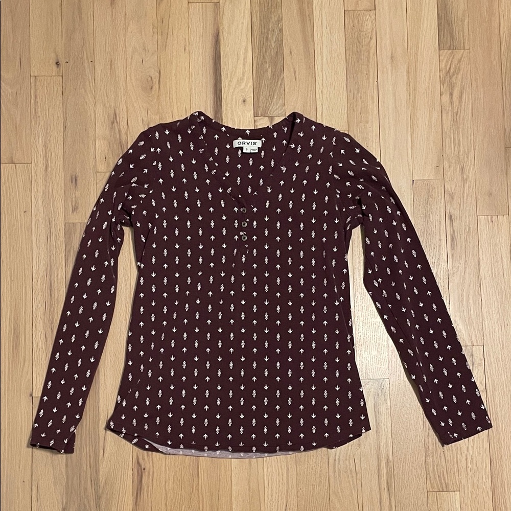 Orvis Women's Purple Patterned Blouse